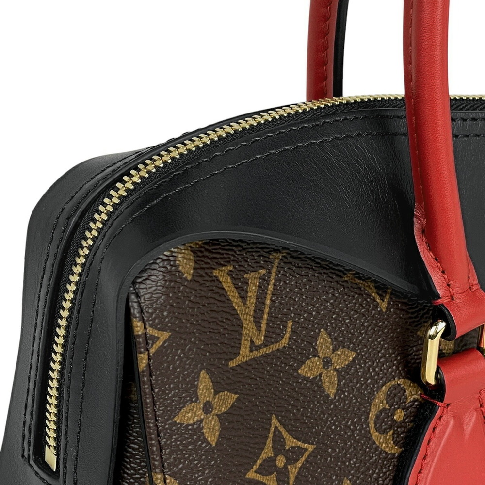 Louis Vuitton Tuileries Tote Shoulder Bag Handbag Monogram Brown Noir Black Red - Picture 7 of 7